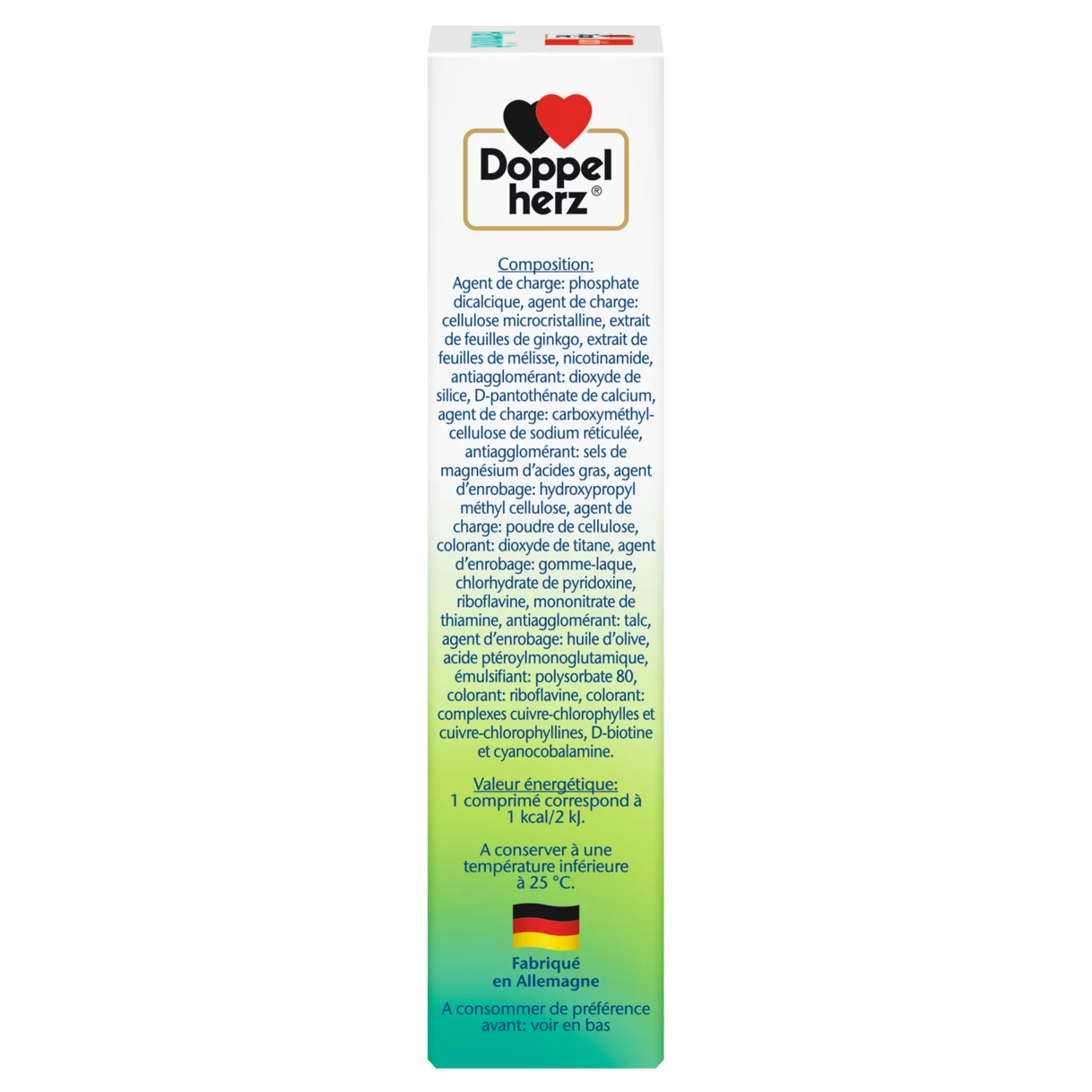 Illustration of the product packaging Doppelherz aktiv Harmonivit side view right